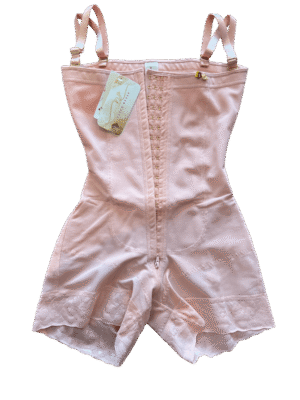 Faja colombiana cuerpo de guitarra REF 762 broches dorados tirante delgado rosa Dulce Reyes
