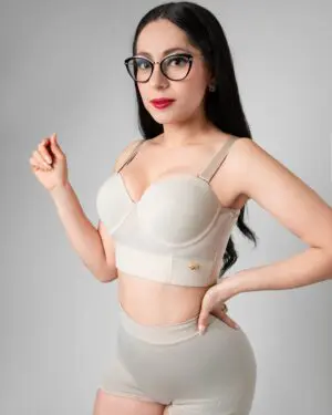 brasier bustier strapless sin relleno negro beige Dulce Reyes
