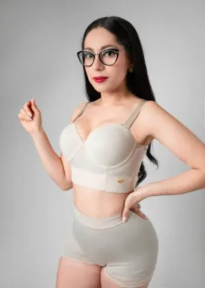 brasier bustier strapless sin relleno negro beige Dulce Reyes